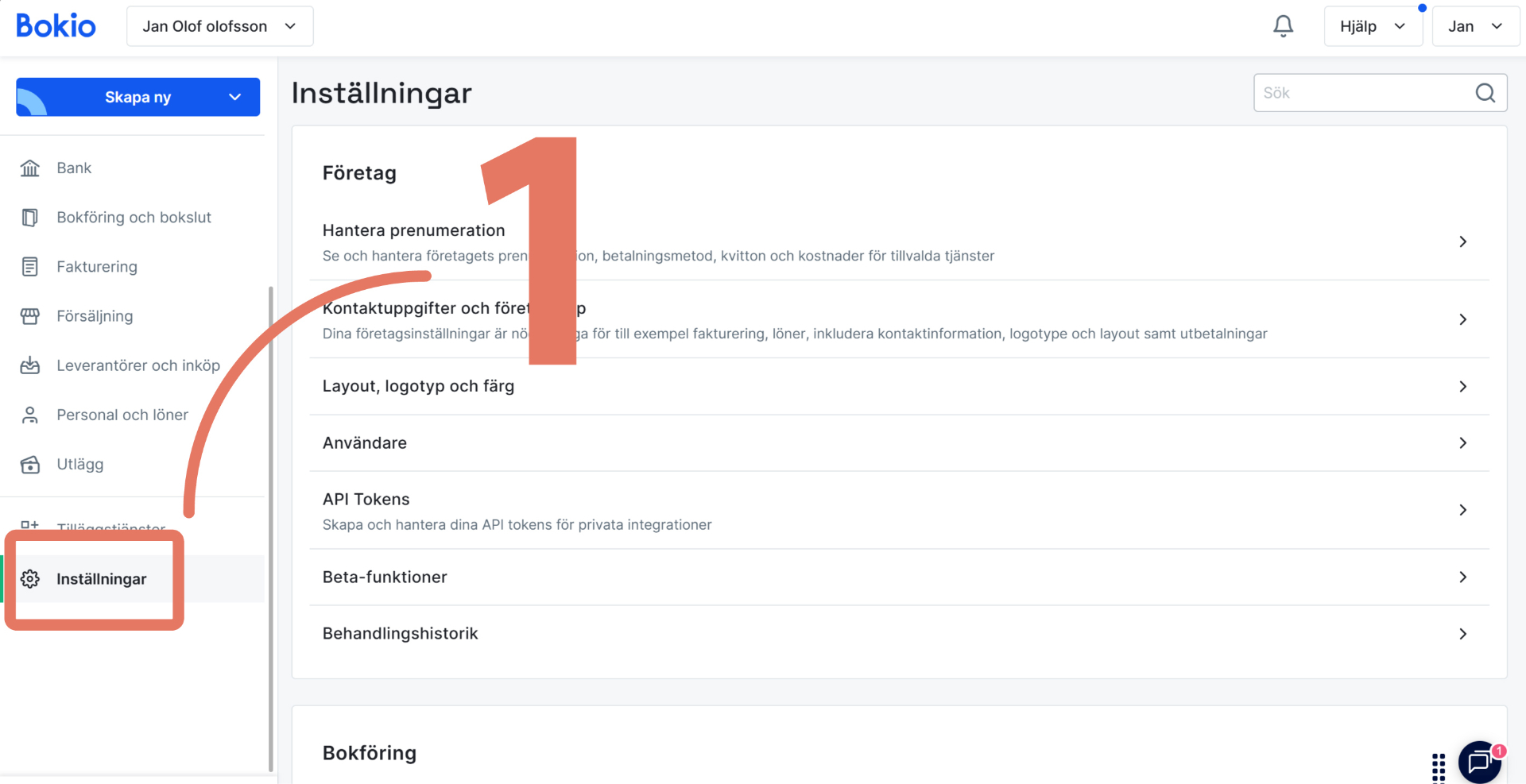Steg 1: Klicka på Inställningar